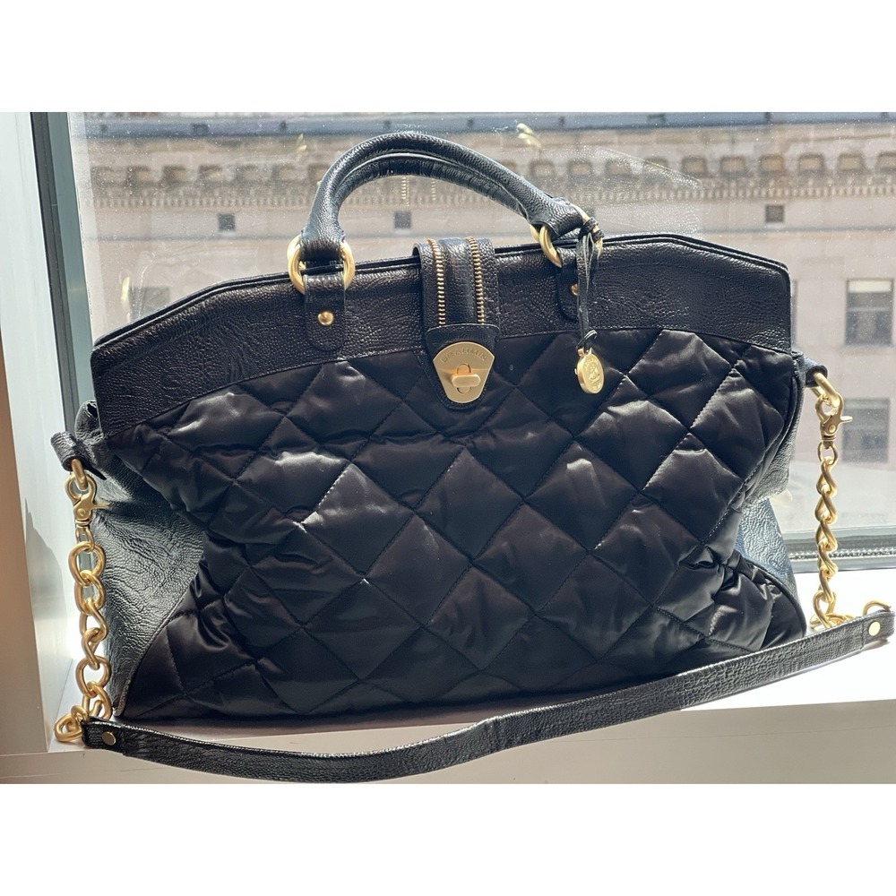 Brahmin Black Quilted Leather Briefcase - Picture 8 of 15